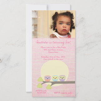 Niedliche Owls Girls Rosa Geburtstagsfeier Fotokar