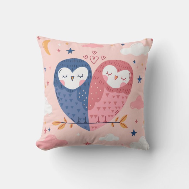 Niedliche Owls Kissen (Vorderseite)