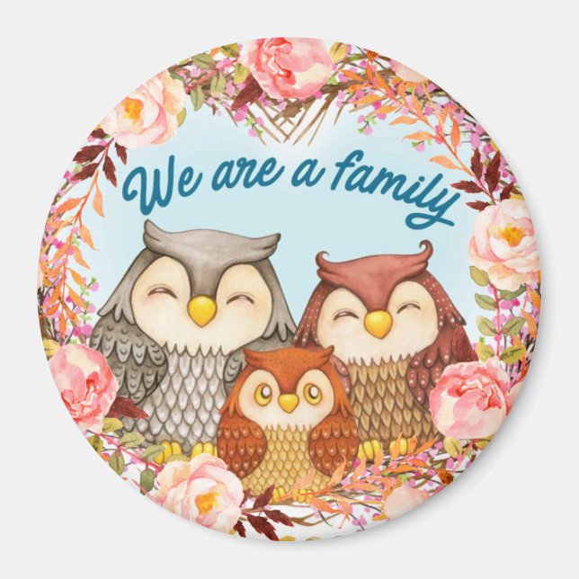 Niedliche Owls Magnet (Vorne)