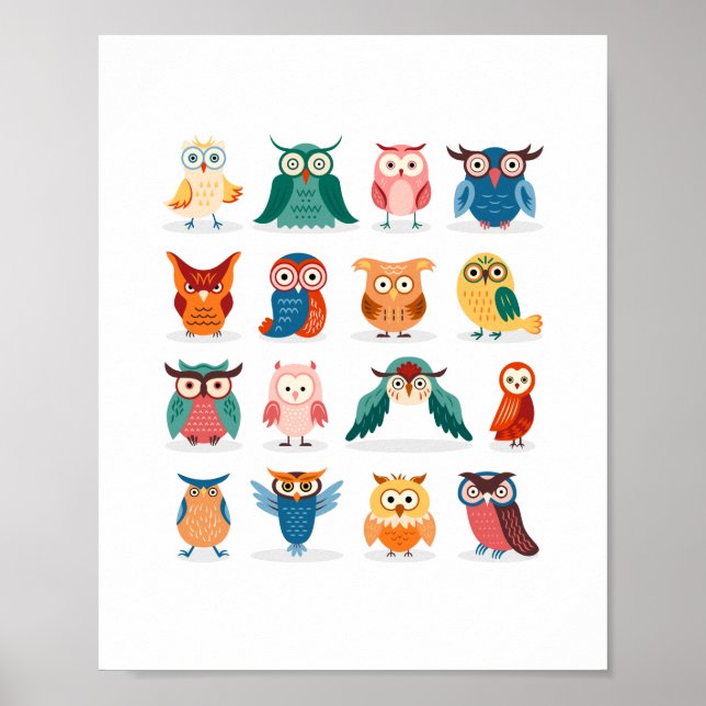 Niedliche Owls Poster (Vorne)