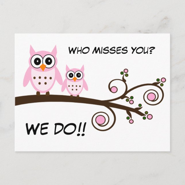 Niedliche Owls Postkarte (Vorderseite)