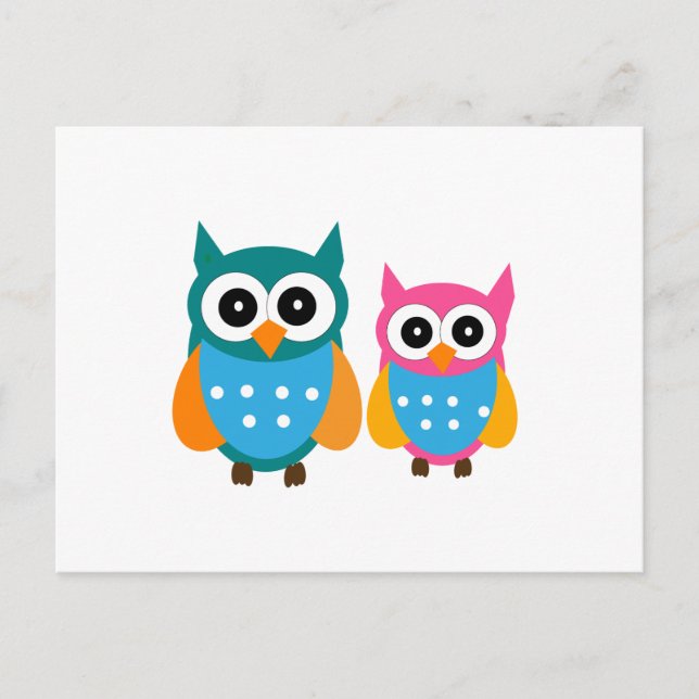 Niedliche Owls Postkarte (Vorderseite)