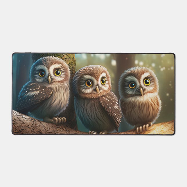 Niedliche Owls Schreibtischunterlage (Vorderseite)
