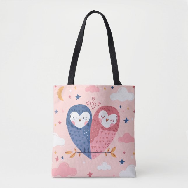 Niedliche Owls Tote Tasche (Vorderseite)