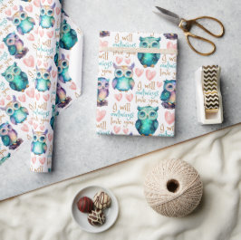 Niedliche Owlways Liebe Geschenkpapier