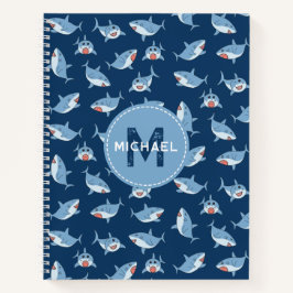 Niedliche Ozeanmonogramm-Kids Notizbuch