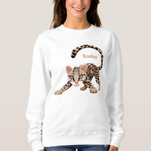 Niedliche Ozelot-Cartoon-Abbildung Sweatshirt