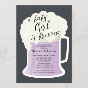 Niedliche Paare Girls Baby Shower Brew Einladung