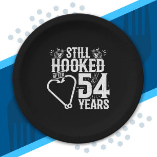 Niedliche Paare zum 54. Geburtstag Verheiratet 54  Pappteller