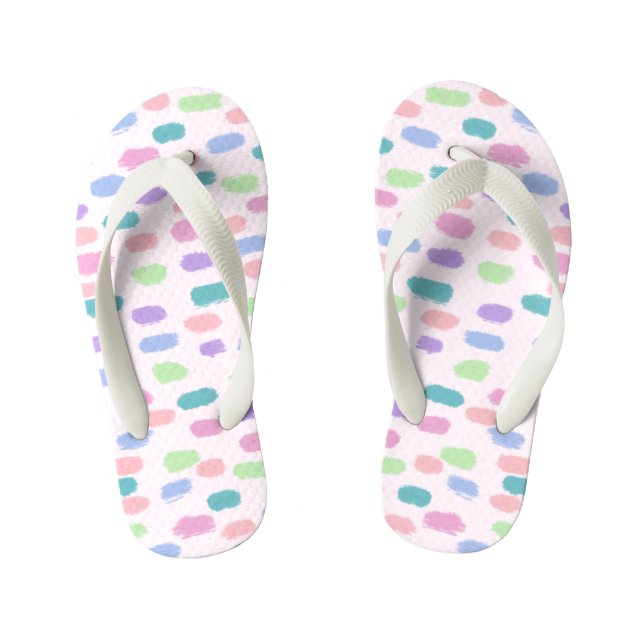 Niedliche Paint Dabs Multicolor Muster Kid's Dreh  Kinderbadesandalen (Fußbett)