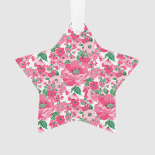 Niedliche Paint Pink Blume Elegantes Weißes Desig Ornament