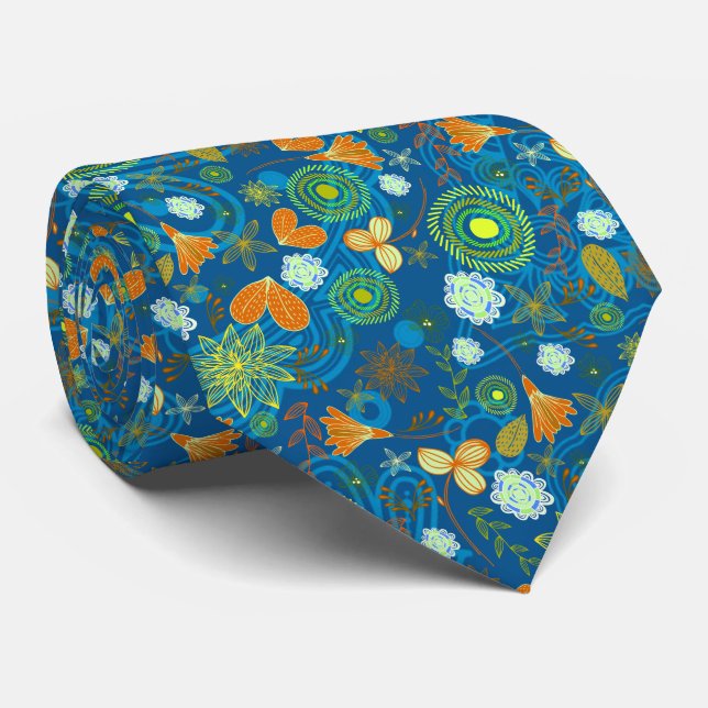 Niedliche Paisley-Farbmuster in Paisley, bunte Blu Krawatte (Gerollt)