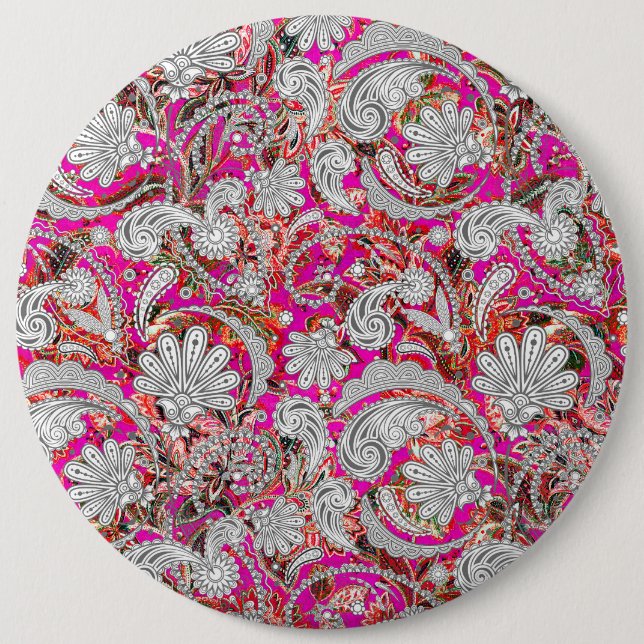 Niedliche Paisley-Muster Button (Vorderseite)