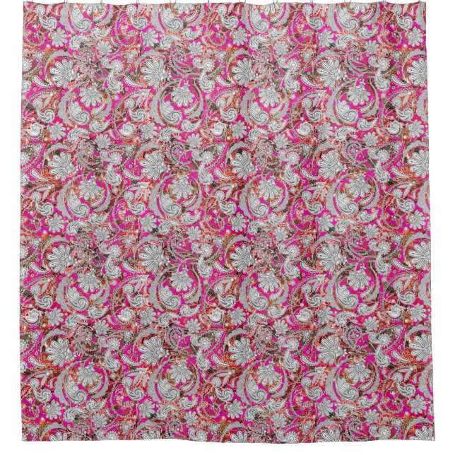 Niedliche Paisley-Muster Duschvorhang (Vorderseite)