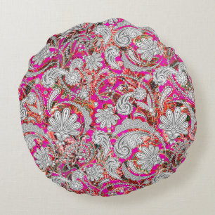 Niedliche Paisley-Muster Rundes Kissen