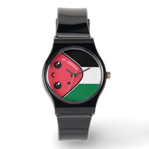 Niedliche Palästinafahne mit wassermelonfreiem Pal Armbanduhr