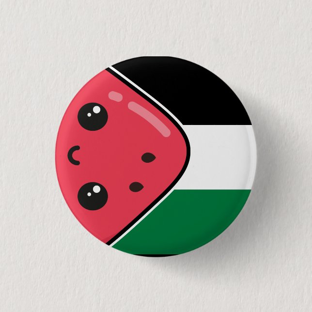 Niedliche Palästinafahne mit wassermelonfreiem Pal Button (Vorderseite)