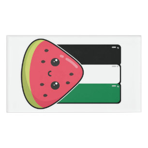 Niedliche Palästinafahne mit wassermelonfreiem Pal Namenschild