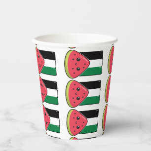 Niedliche Palästinafahne mit wassermelonfreiem Pal Pappbecher