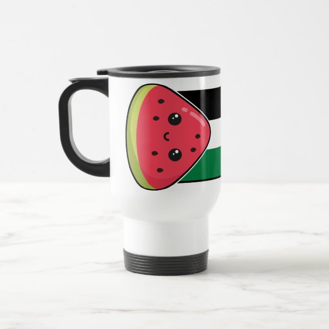 Niedliche Palästinafahne mit wassermelonfreiem Pal Reisebecher (Links)