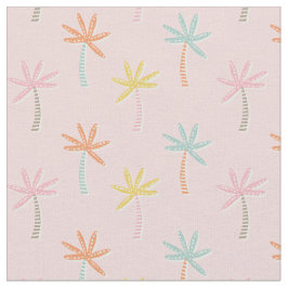 Niedliche Palmen im hellrosa Hintergrund Stoff