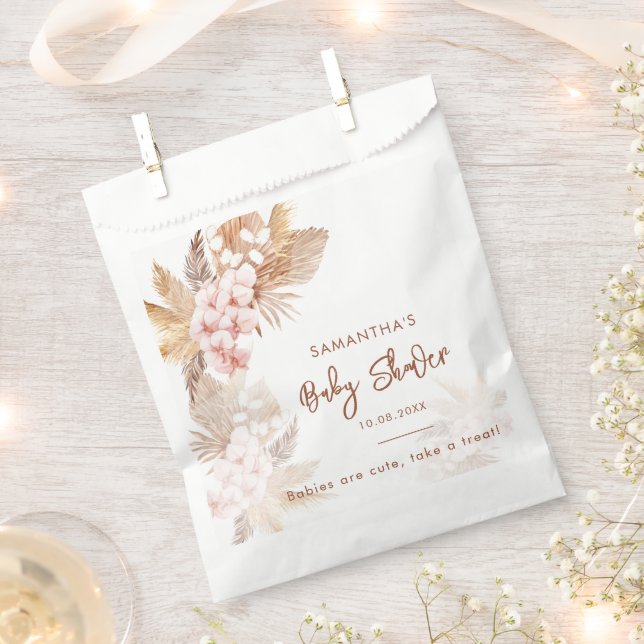 Niedliche Pampas Grass Boho Girl Babydusche Geschenktütchen (Ausgeschnitten)