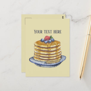 Niedliche Pancake-Liebhaber fügen Text hinzu Postkarte