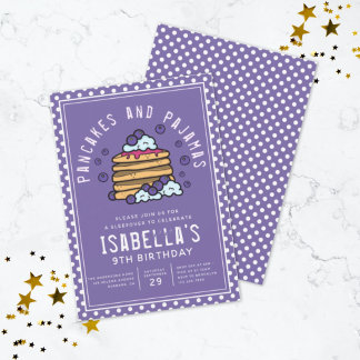 Niedliche Pancakes und Pajamas Sleepover Einladung