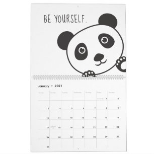 Niedliche Panda Animal Motivation Inspiration Kids Kalender