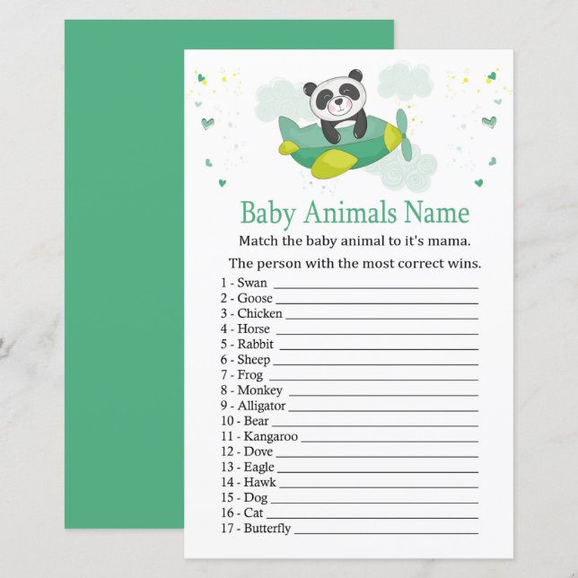 Niedliche Panda Baby Animes Name Game (Vorne/Hinten)