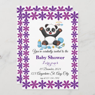 Niedliche Panda-Babydusche Einladung