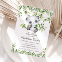 Niedliche Panda Bamboo Greenery Baby Dusche