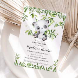 Niedliche Panda Bamboo Greenery Baby Dusche Einladung
