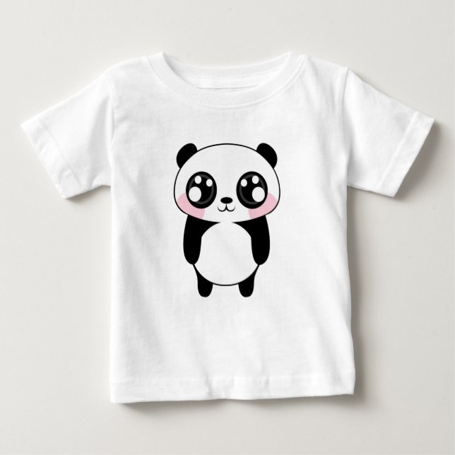 Niedliche Panda-Bärn-Illustration Baby T-shirt (Vorderseite)