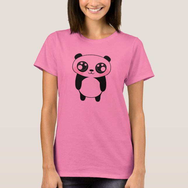 Niedliche Panda-Bärn-Illustration T-Shirt (Vorderseite)