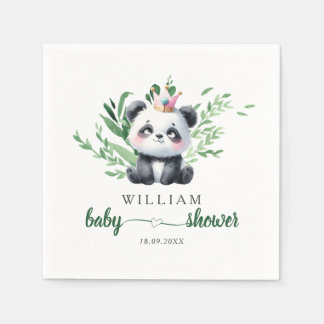 Niedliche Panda Bear Babydusche Aquarell Serviette