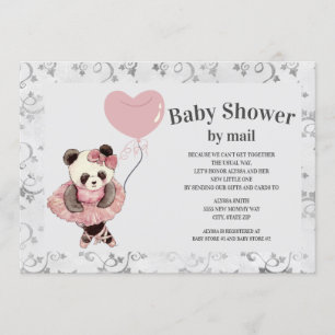 Niedliche Panda Bear Ballerina Baby Girl Dusche by Einladung