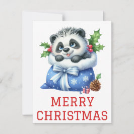 Niedliche Panda Bear Cub Weihnachtskarte Feiertagskarte