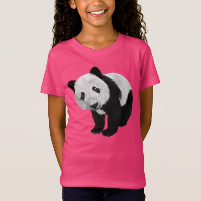 NIEDLICHE PANDA BEAR GIRLS LADIES T - SHIRT (Vorderseite)