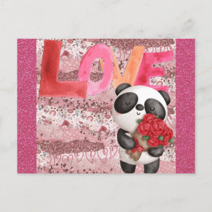 Niedliche Panda Bear Valentinstag Liebe Postkarte