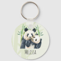 Niedliche Panda Bears Cuddling Watercolor
