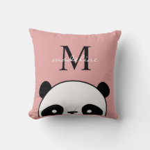 Niedliche Panda Blink Pink Monogram Script