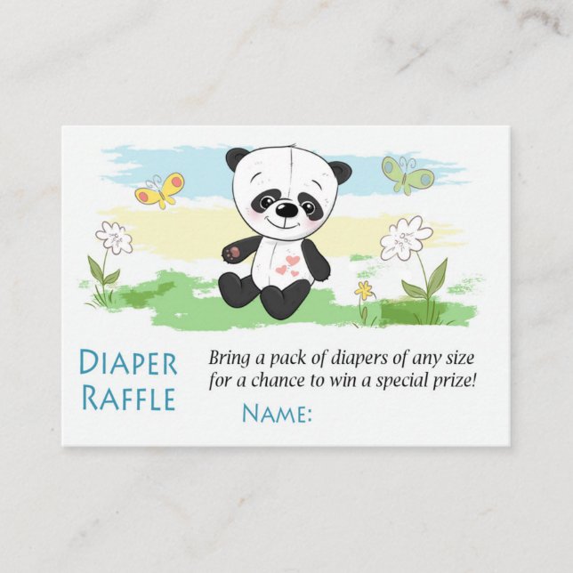 Niedliche Panda Diaper Raffelkarten Platzkarte (Vorderseite)
