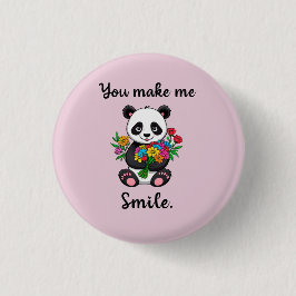 Niedliche Panda, die mich zum Lächeln bringt Button