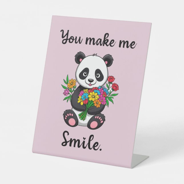 Niedliche Panda, die mich zum Lächeln bringt Sockelschild (Vorderseite)