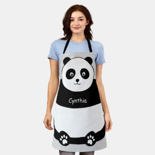Niedliche Panda-Face-Funny-All-Over-Print Schürze