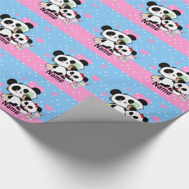 Niedliche Panda-Geschenke Geschenkpapier (Ecke)