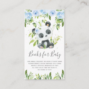 Niedliche Panda Greenery Blue Floral Books for Bab Begleitkarte