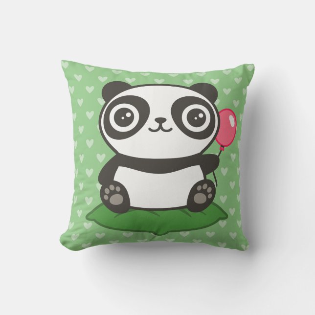 Niedliche Panda-Illustration Kissen (Vorderseite)