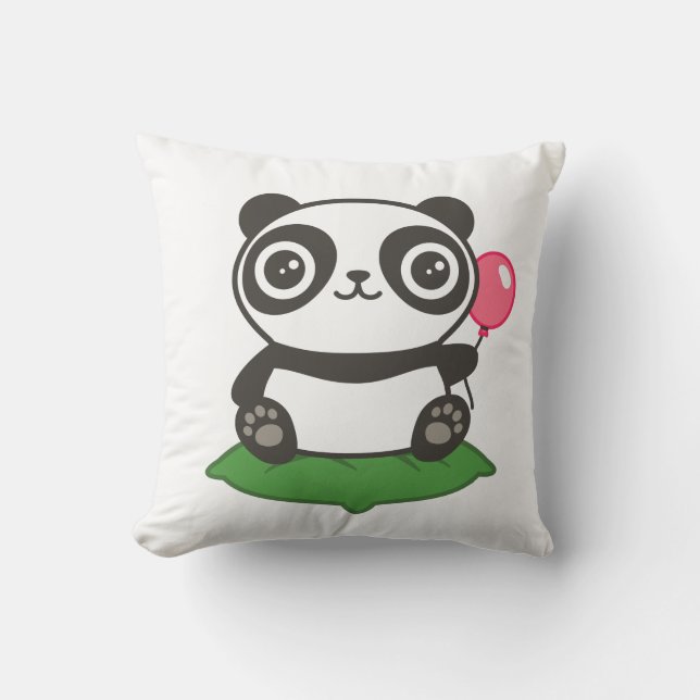 Niedliche Panda-Illustration Kissen (Vorderseite)